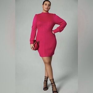 Anthropologie Pink turtle neck sweater dress Long-Sleeve